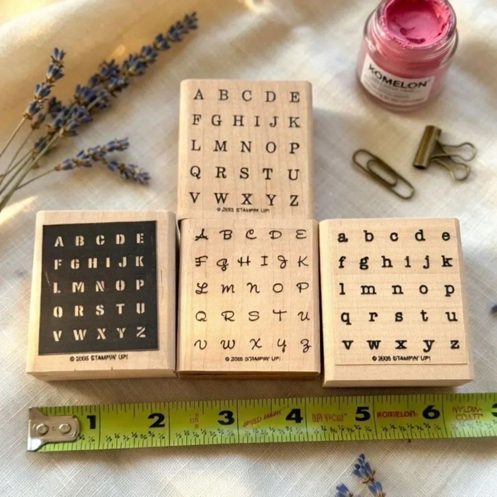 Stampin' Up! Wooden Alphabet Stamp Set - Black Letters